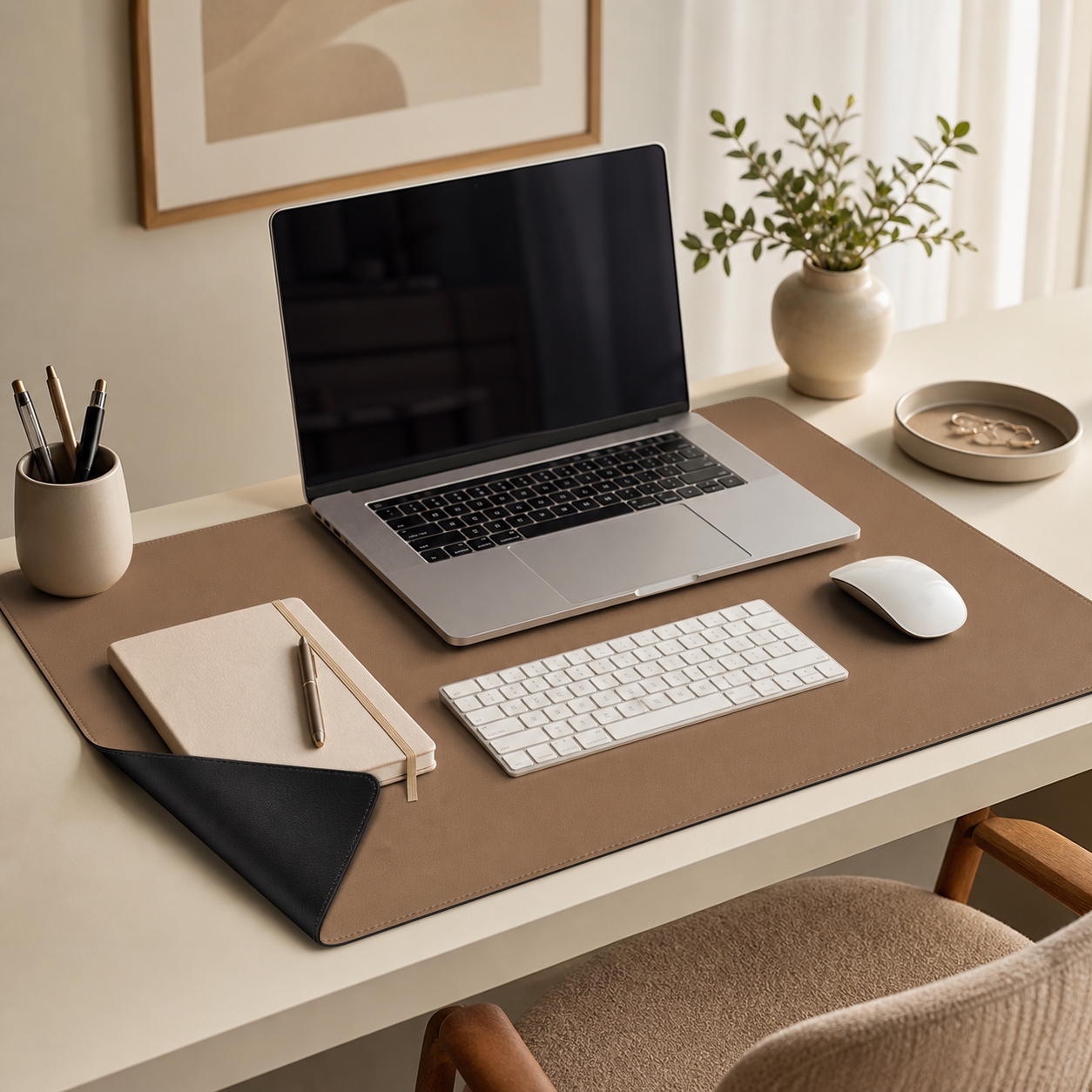 Reversible Vegan Leather Desk Mat